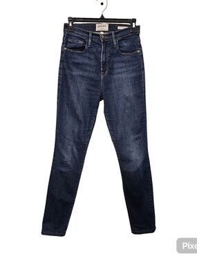 FRAME Ali High Rise Skinny Jeans Holzman Wash Blue Stretch Denim Size 25